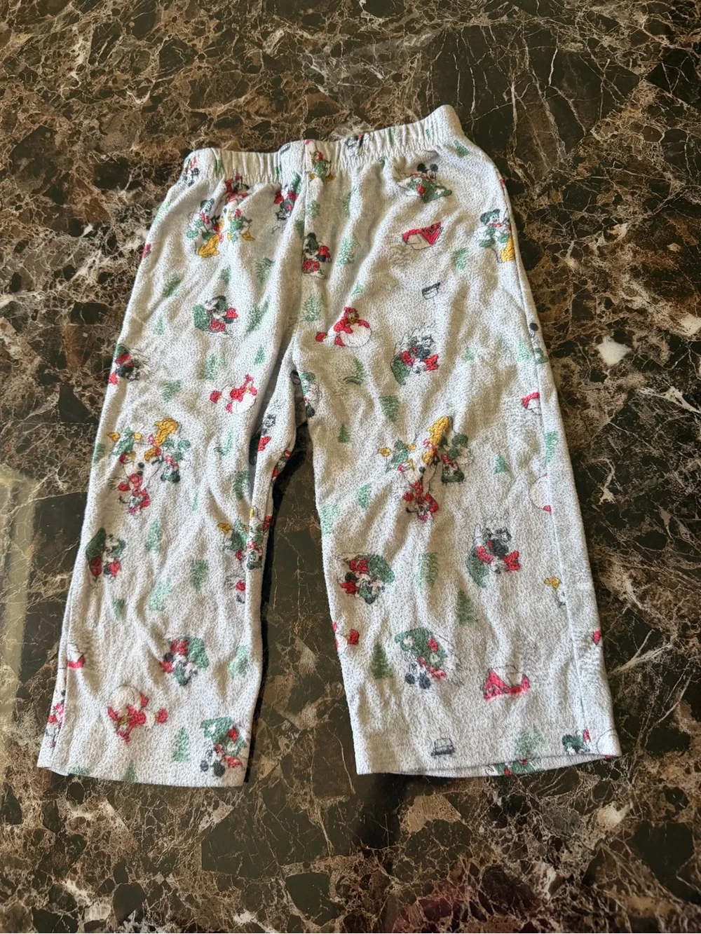 Kids Light Gray Holiday Print Pajama Pants